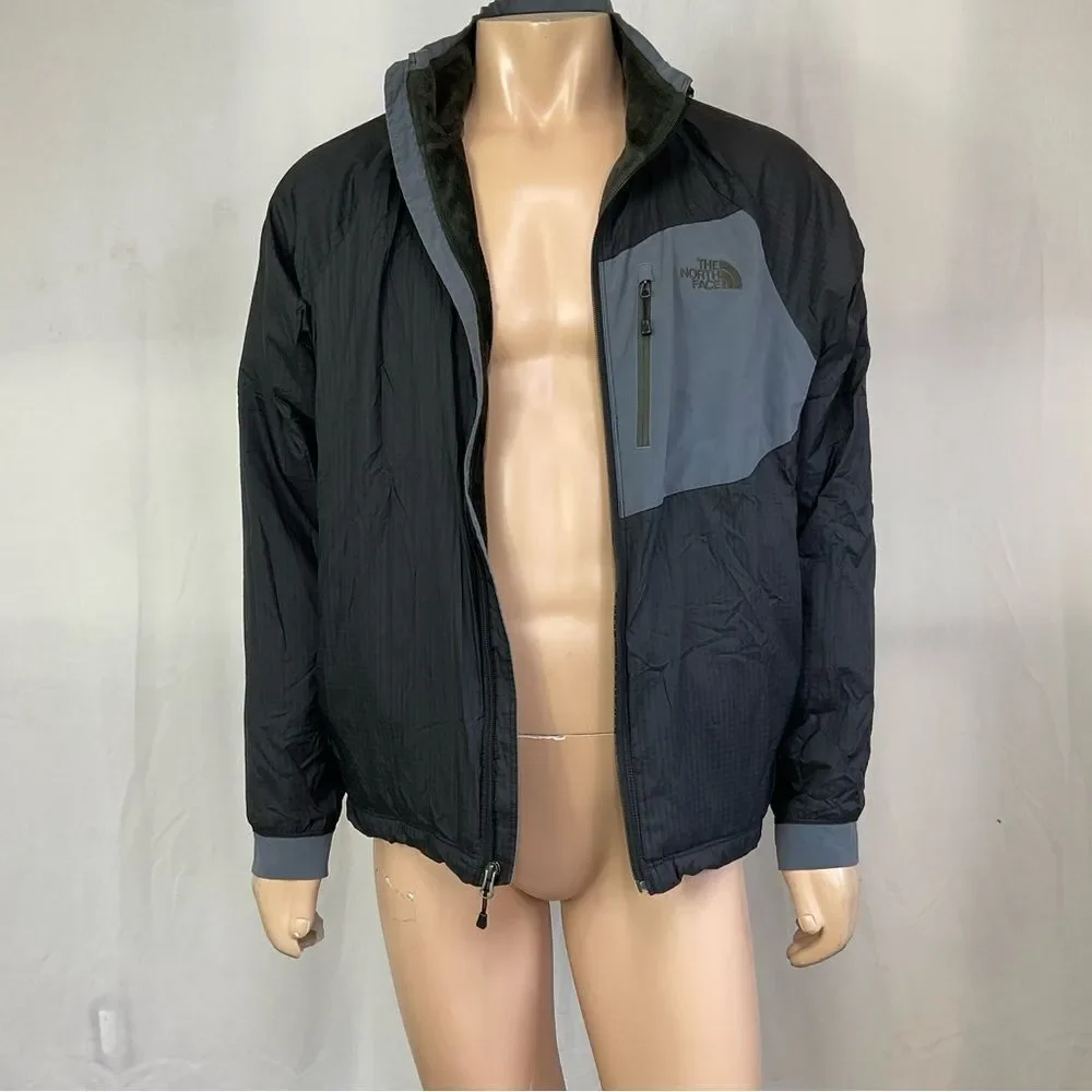 The North Face Hyvent Black Grey Full Zip Long Sleeve Jacket L